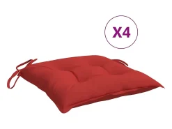 Clicnbuy Ropa De Casa^Cojines de silla de jardín 4 unidades tela Oxford 50x50x7 cm Rojo