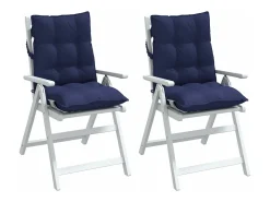 Sale Clicnbuy Cojines de silla de respaldo bajo 2 unidades tela marino Azul