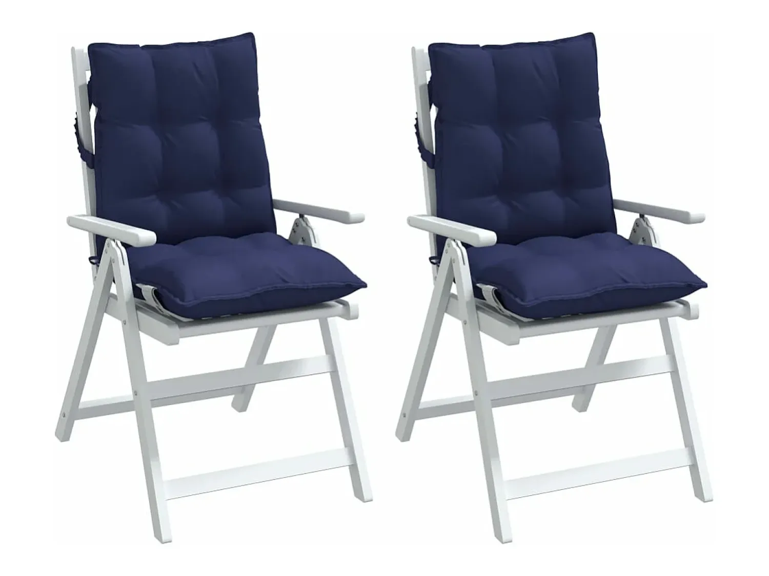 Sale Clicnbuy Cojines de silla de respaldo bajo 2 unidades tela marino Azul