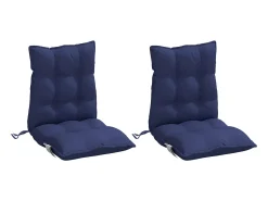 Sale Clicnbuy Cojines de silla de respaldo bajo 2 unidades tela marino Azul