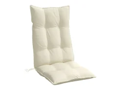 Cojines de silla respaldo alto 2 unidades tela Oxford color crema