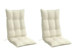 Cojines de silla respaldo alto 2 unidades tela Oxford color crema