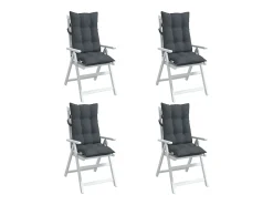 Cojines de silla respaldo alto 4 unidades tela Oxford gris antracita
