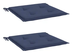 New Clicnbuy Cojines para muebles palets 2 unidades tela marino 40x40x3 cm Azul