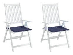 New Clicnbuy Cojines para muebles palets 2 unidades tela marino 40x40x3 cm Azul
