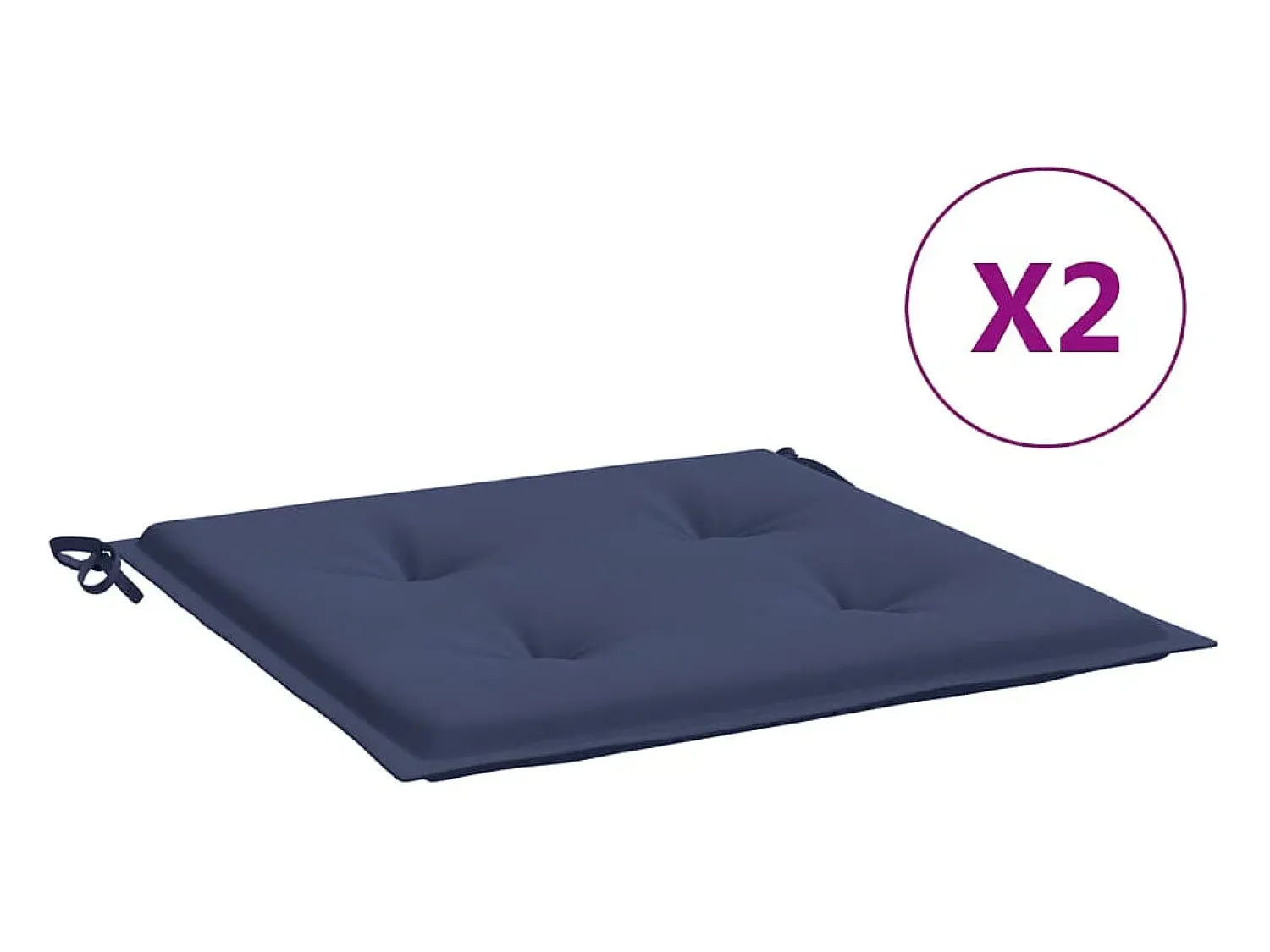 New Clicnbuy Cojines para muebles palets 2 unidades tela marino 40x40x3 cm Azul