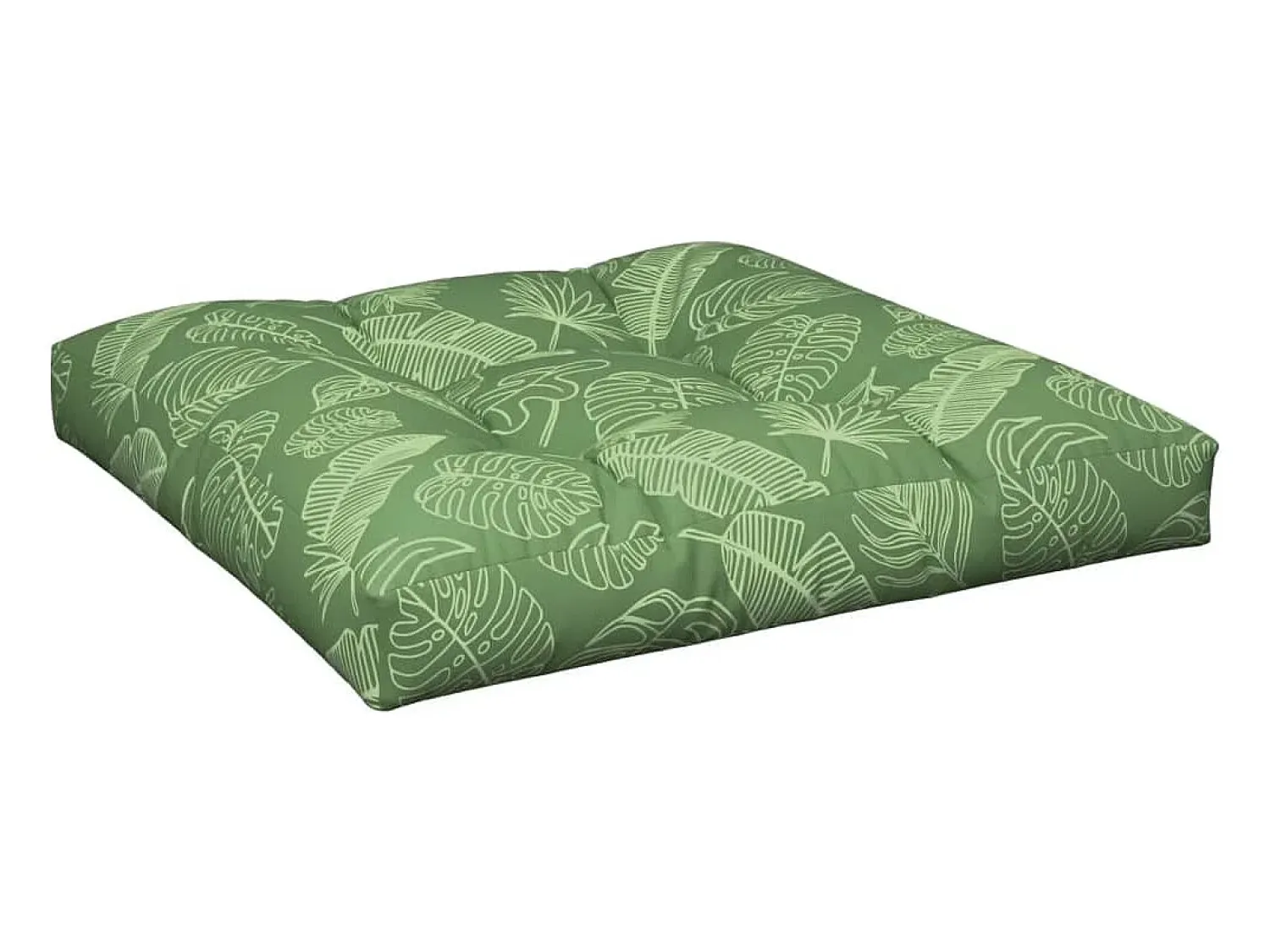 Outlet Clicnbuy Cojines para palets 2 unidades tela estampado de hojas Verde
