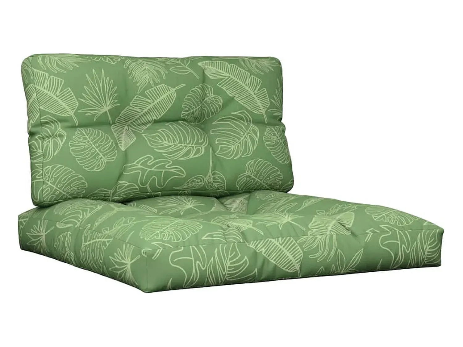 Outlet Clicnbuy Cojines para palets 2 unidades tela estampado de hojas Verde