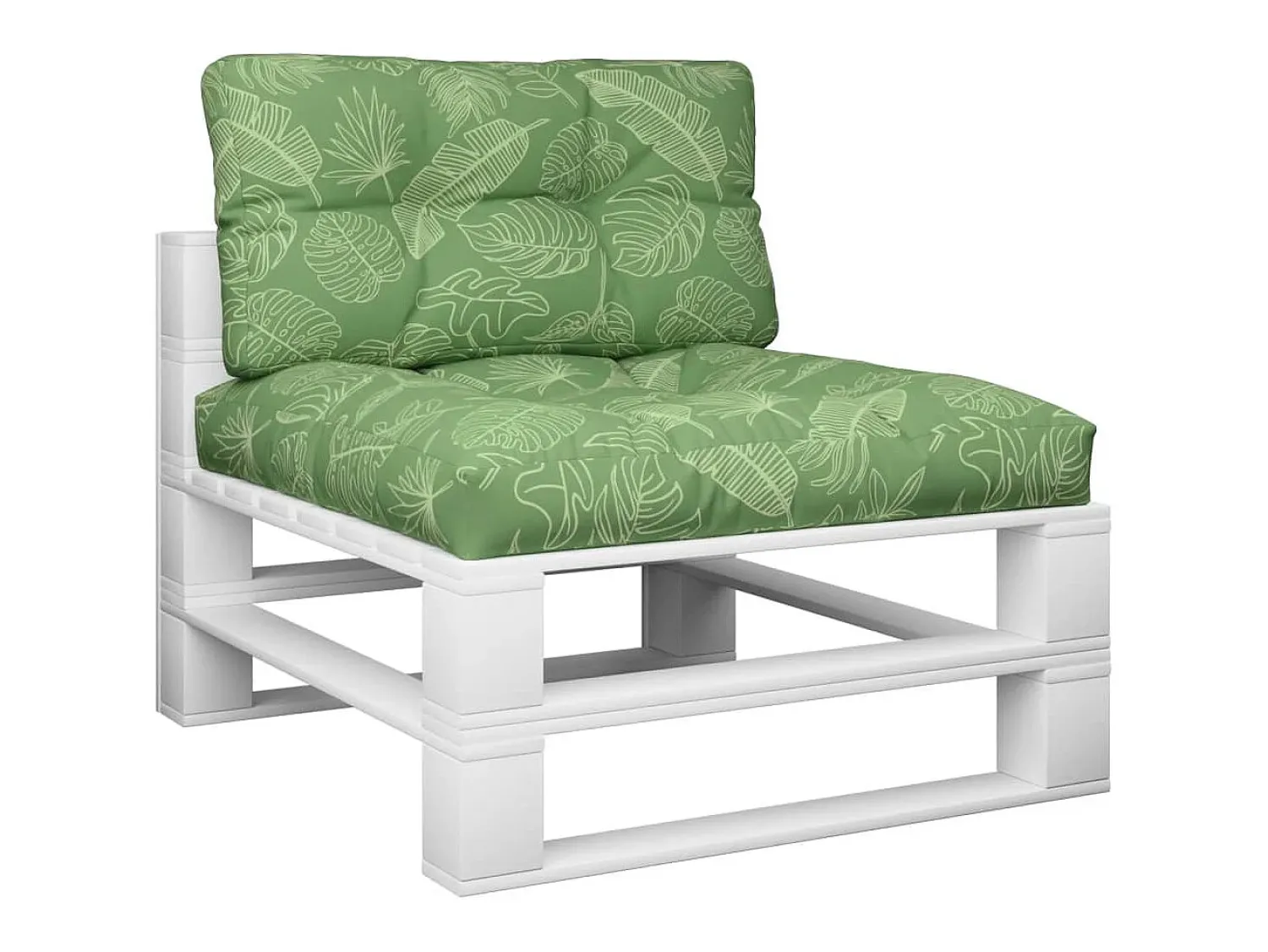 Outlet Clicnbuy Cojines para palets 2 unidades tela estampado de hojas Verde