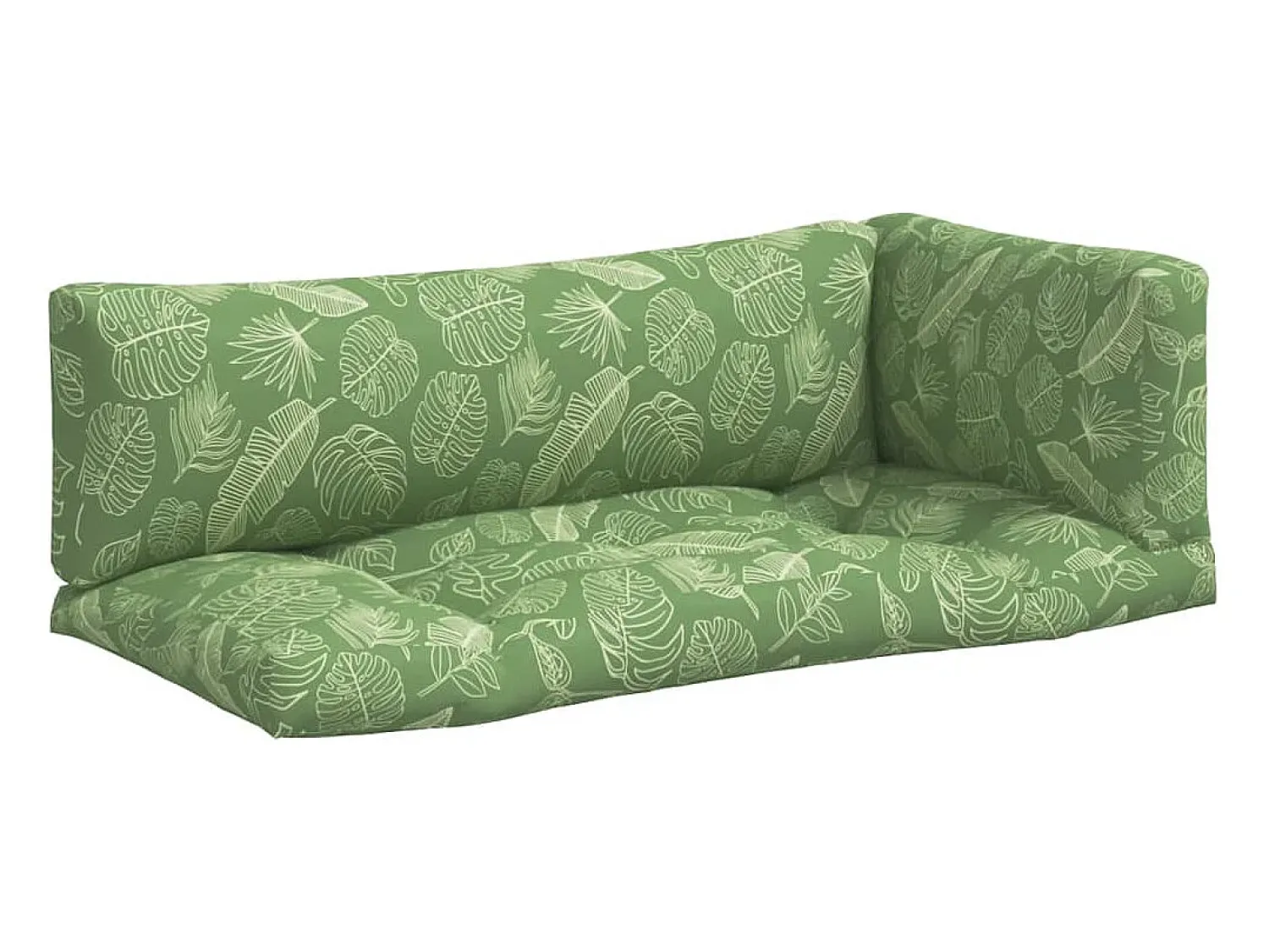 Clearance Clicnbuy Cojines para palés 3 piezas tela Oxford estampado de hojas Verde