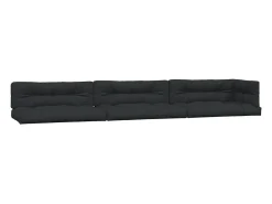 Cojines para palés 7 piezas tela negro