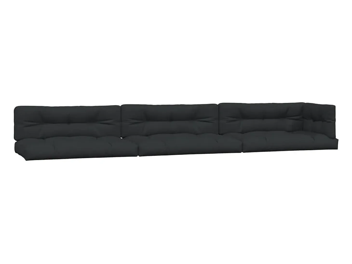 Cojines para palés 7 piezas tela negro