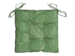 Clearance Clicnbuy Cojines para silla 2 unidades tela estampado de hojas 50x50x7 cm Verde