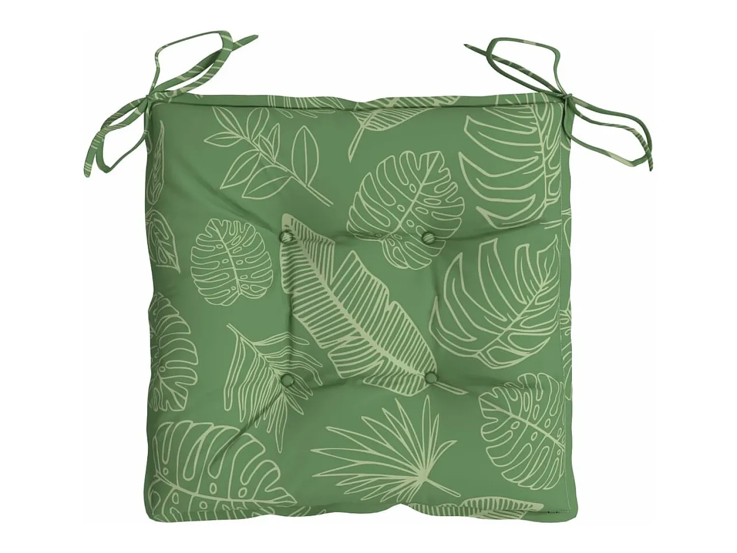 Clearance Clicnbuy Cojines para silla 2 unidades tela estampado de hojas 50x50x7 cm Verde