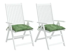 Clearance Clicnbuy Cojines para silla 2 unidades tela estampado de hojas 50x50x7 cm Verde