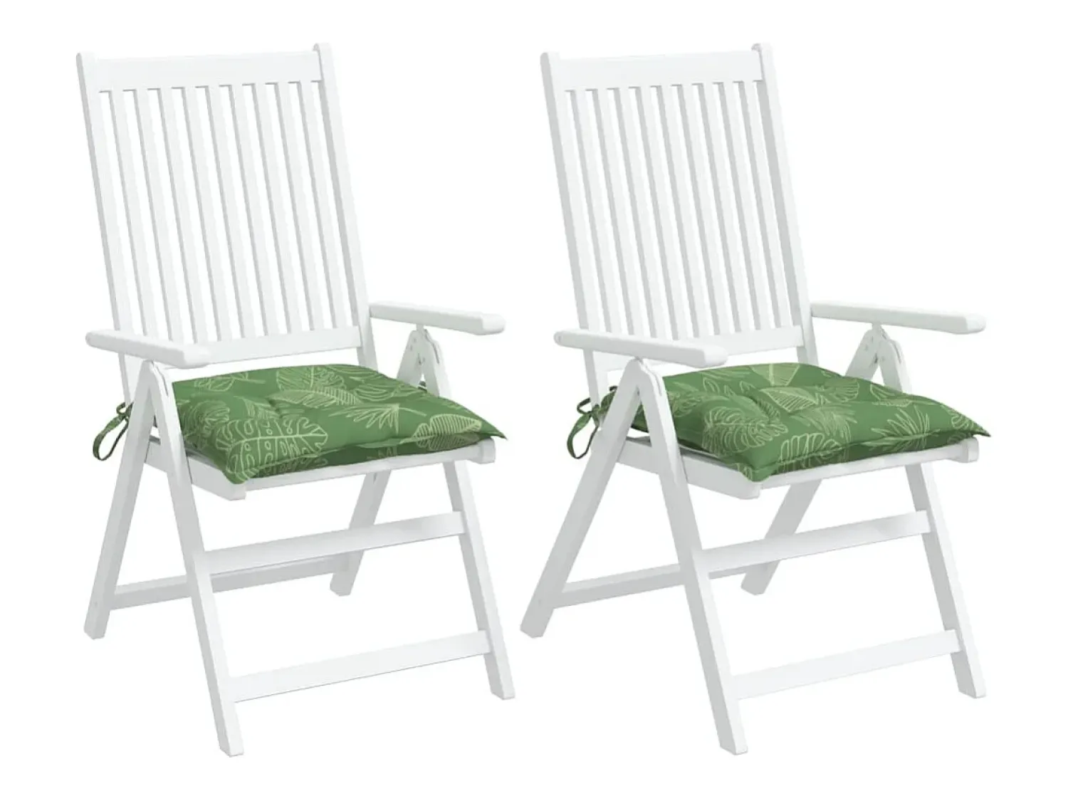 Clearance Clicnbuy Cojines para silla 2 unidades tela estampado de hojas 50x50x7 cm Verde