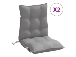 Sale Clicnbuy Cojines para silla con respaldo bajo 2 unidades tela Oxford Gris