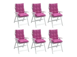 Cojines para silla con respaldo bajo 6 unidades tela Oxford rosa