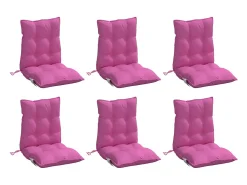 Cojines para silla con respaldo bajo 6 unidades tela Oxford rosa