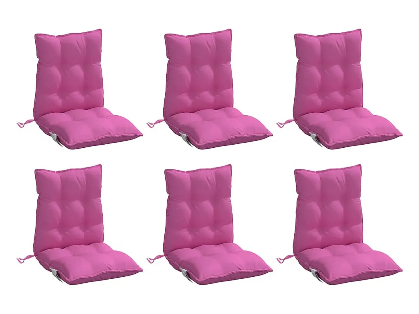 Cojines para silla con respaldo bajo 6 unidades tela Oxford rosa