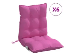 Cojines para silla con respaldo bajo 6 unidades tela Oxford rosa