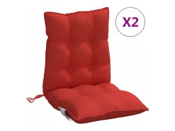 Cojines para silla con respaldo bajo 2 unidades tela Oxford rojo