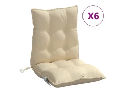 Clicnbuy Ropa De Casa^Cojines para silla con respaldo bajo 6 unidades tela Oxford Beige