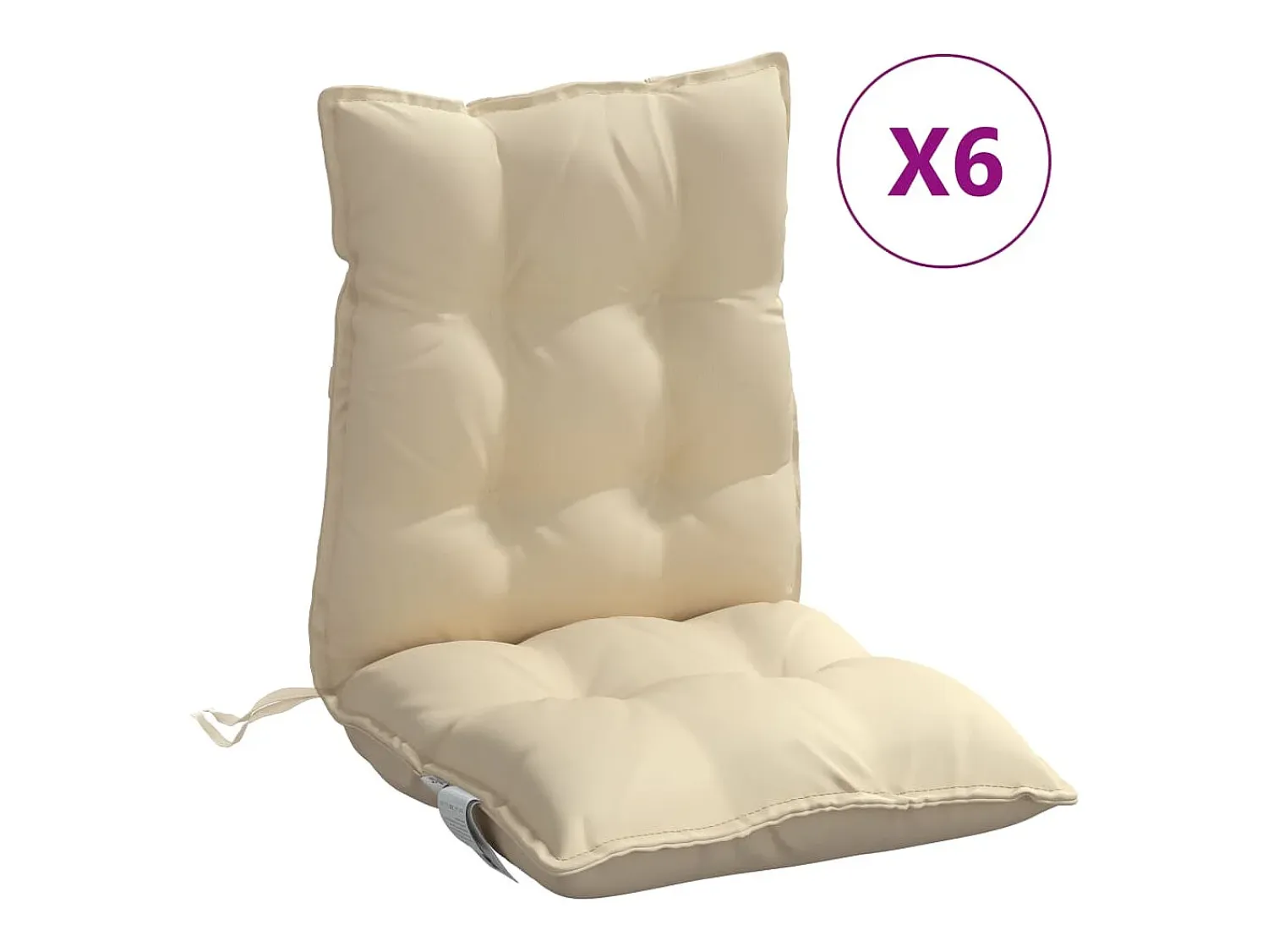 Clicnbuy Ropa De Casa^Cojines para silla con respaldo bajo 6 unidades tela Oxford Beige