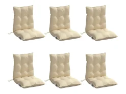 Clicnbuy Ropa De Casa^Cojines para silla con respaldo bajo 6 unidades tela Oxford Beige