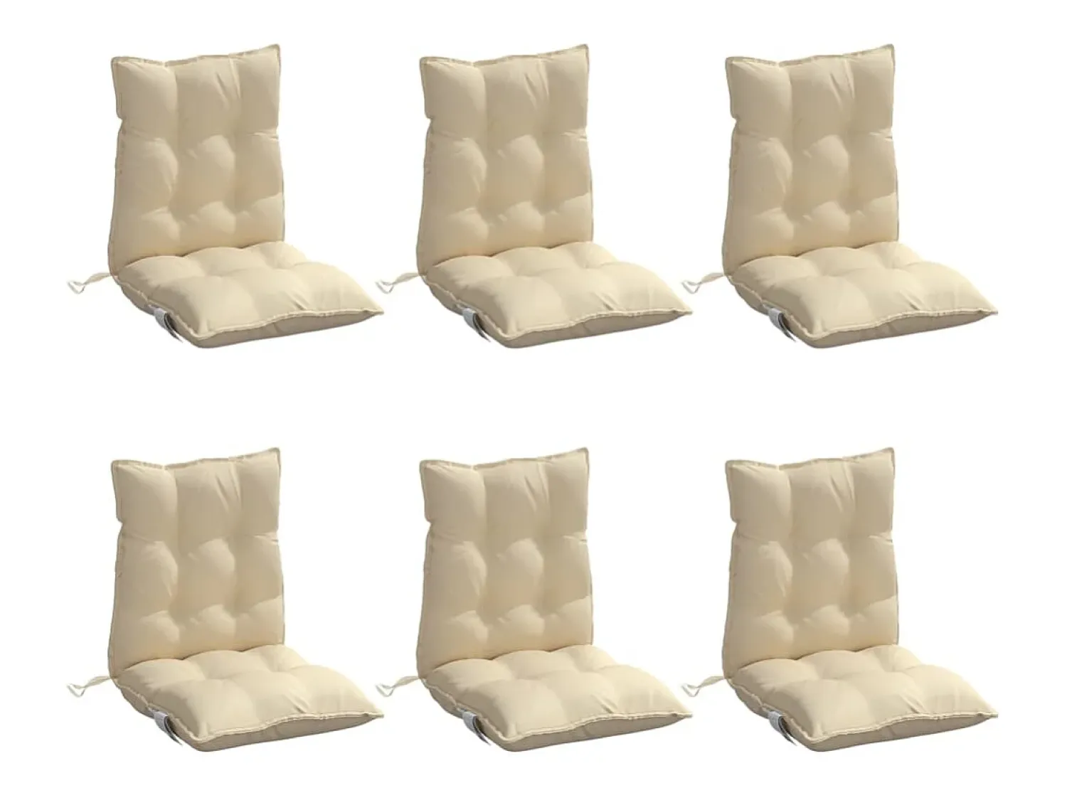 Clicnbuy Ropa De Casa^Cojines para silla con respaldo bajo 6 unidades tela Oxford Beige
