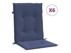 Cojines para silla con respaldo bajo 6 unidades tela azul marino