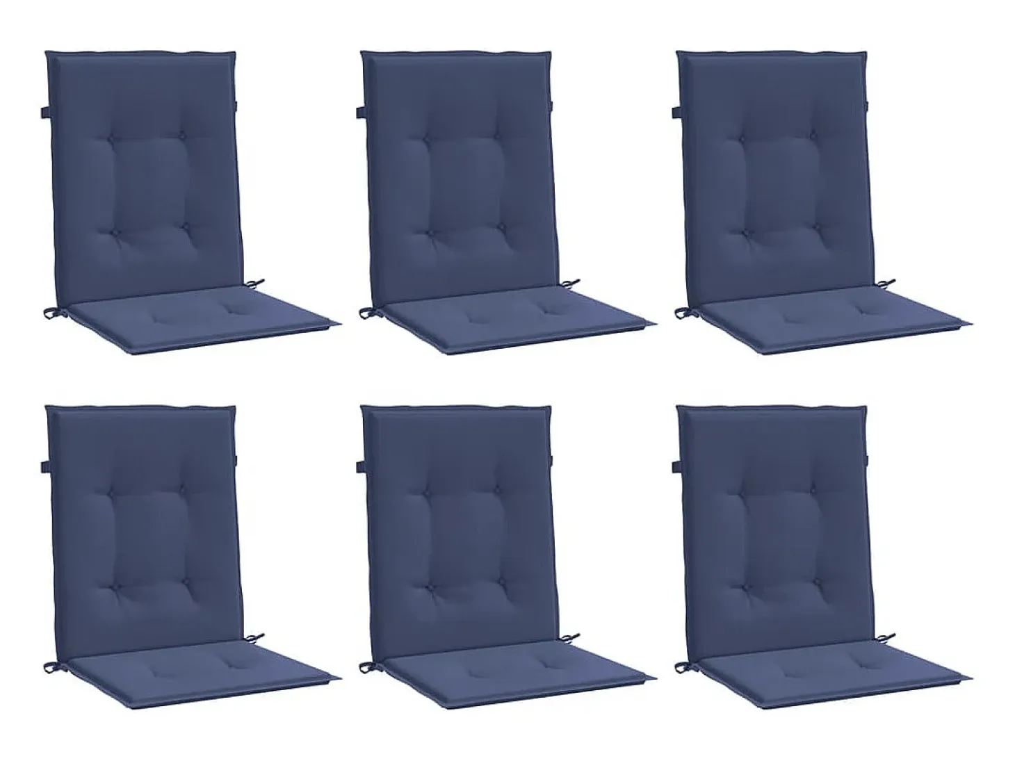 Cojines para silla con respaldo bajo 6 unidades tela azul marino