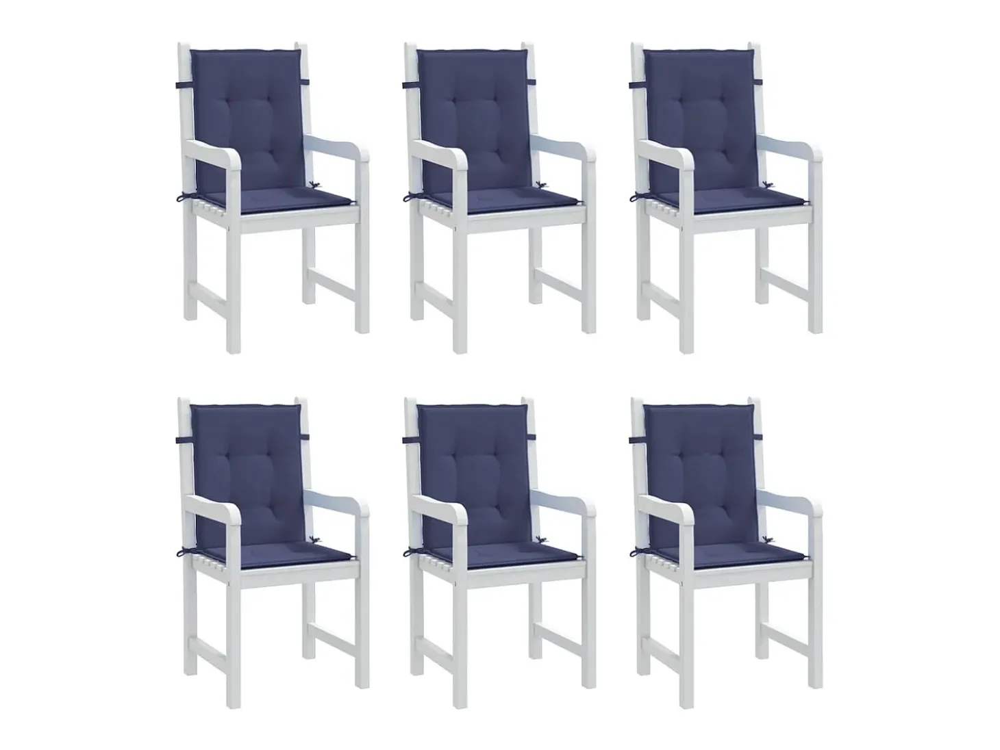 Cojines para silla con respaldo bajo 6 unidades tela azul marino