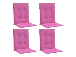 Cojines para silla con respaldo bajo 4 unidades tela rosa