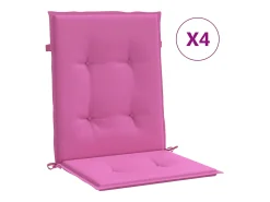 Cojines para silla con respaldo bajo 4 unidades tela rosa