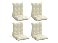 Clicnbuy Ropa De Casa^Cojines para silla con respaldo bajo 4 unidades tela Oxford Crema