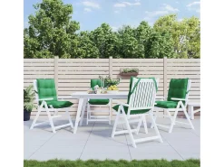Cojines para silla con respaldo bajo 4 unidades tela Oxford verde