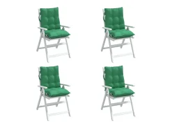 Cojines para silla con respaldo bajo 4 unidades tela Oxford verde