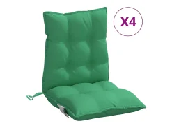 Cojines para silla con respaldo bajo 4 unidades tela Oxford verde