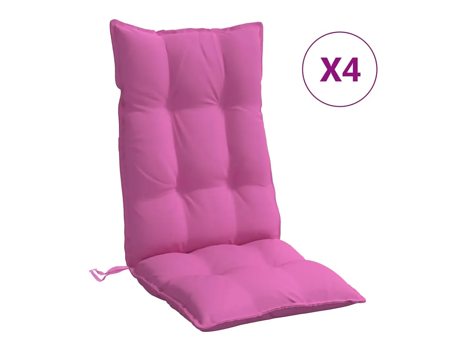 Online Clicnbuy Cojines para silla con respaldo alto 4 unidades tela Oxford Rosa
