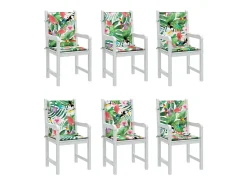 Cojines para silla con respaldo bajo 6 unidades tela multicolor