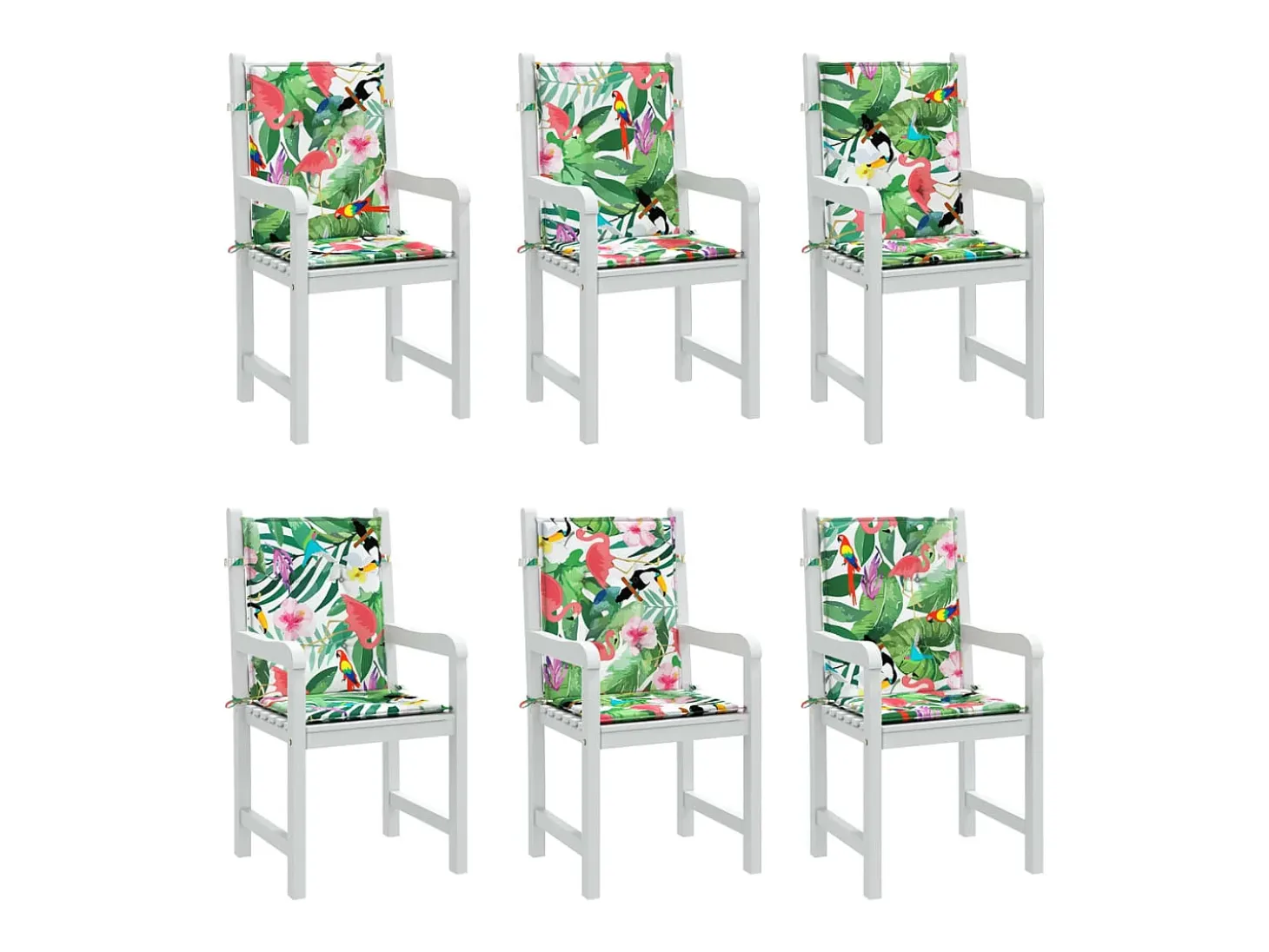 Cojines para silla con respaldo bajo 6 unidades tela multicolor