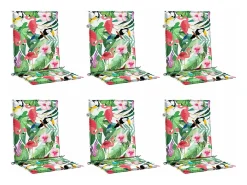 Cojines para silla con respaldo bajo 6 unidades tela multicolor