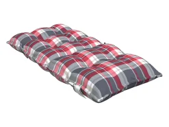 Cojines para silla respaldo bajo 4 unidades tela Oxford cuadros rojo