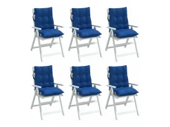 Cojines para silla respaldo bajo 6 unidades tela Oxford azul real