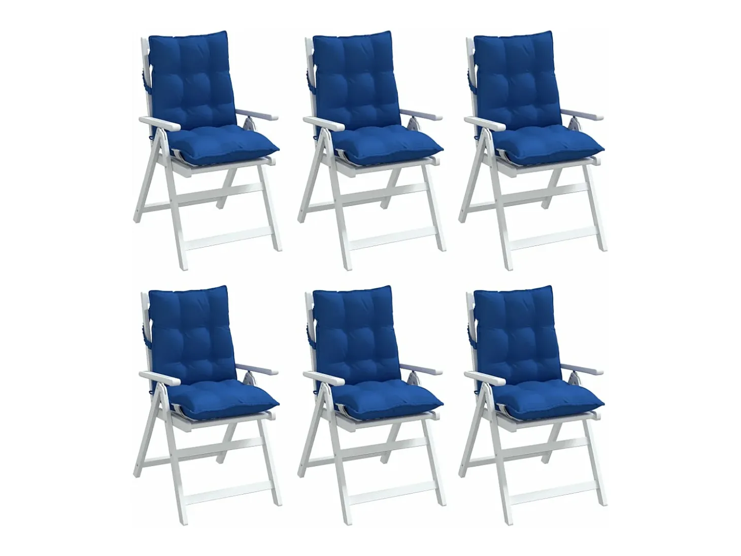 Cojines para silla respaldo bajo 6 unidades tela Oxford azul real