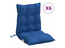 Cojines para silla respaldo bajo 6 unidades tela Oxford azul real