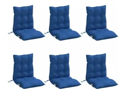 Cojines para silla respaldo bajo 6 unidades tela Oxford azul real