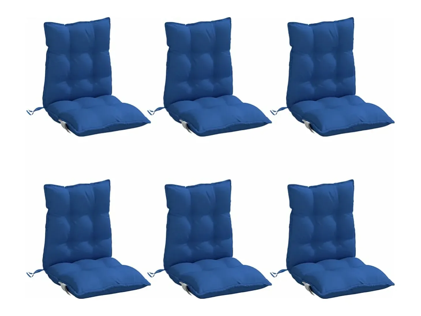 Cojines para silla respaldo bajo 6 unidades tela Oxford azul real