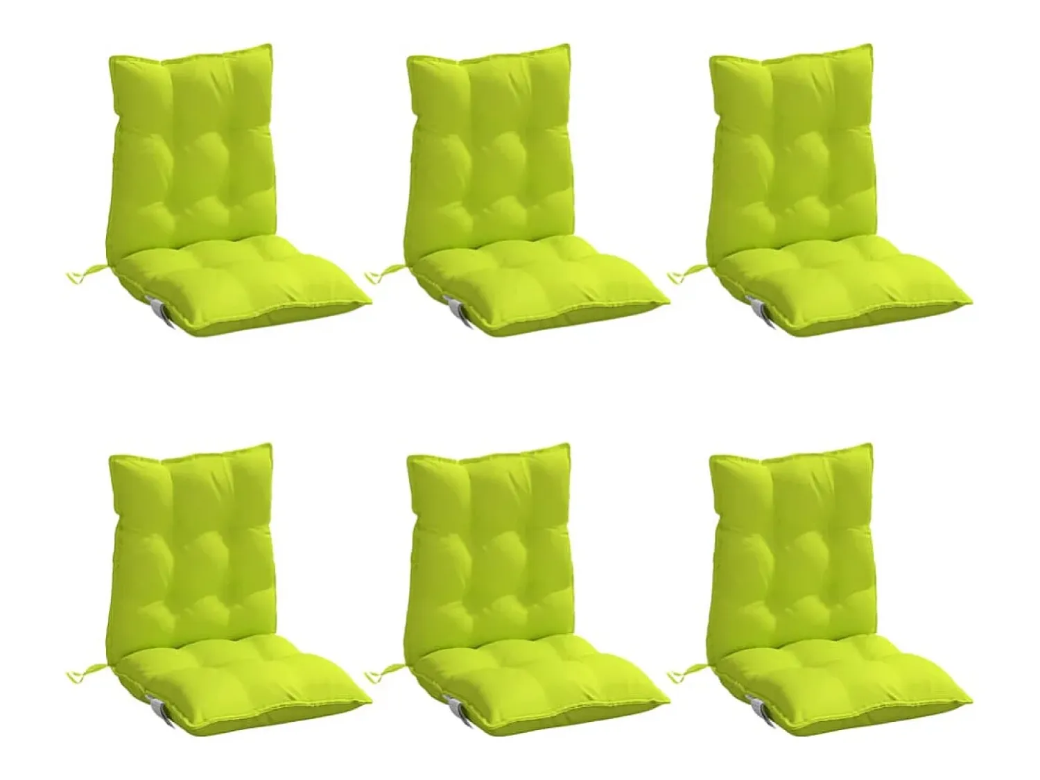 Clicnbuy Ropa De Casa^Cojines para silla respaldo bajo 6 unidades tela Oxford brillo Verde